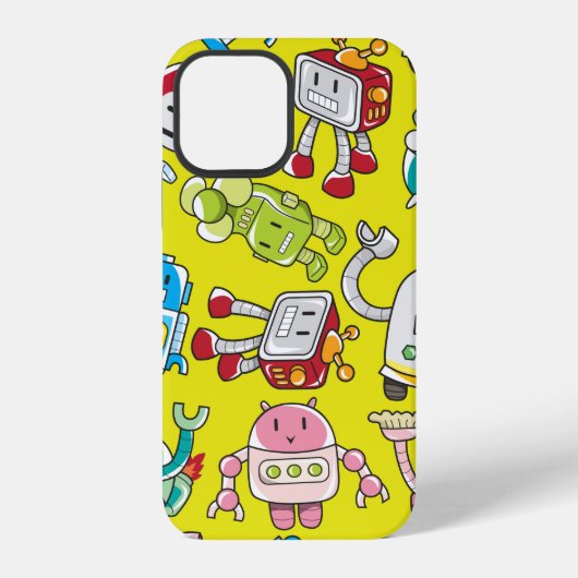 naadloos robotpatroon iPhone hoesje (Achterkant)