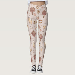 Naadloos romantisch huwelijkspatroon leggings