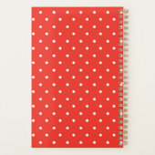 Naadloos rood achtergrond polka stippatroon planner (Achterkant)