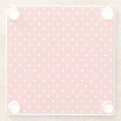 Naadloos rood achtergrond polka stippenpatroon glazen onderzetter (Achterkant)