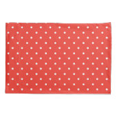 Naadloos rood achtergrond polka stippenpatroon kussensloop (Achterkant-Links)