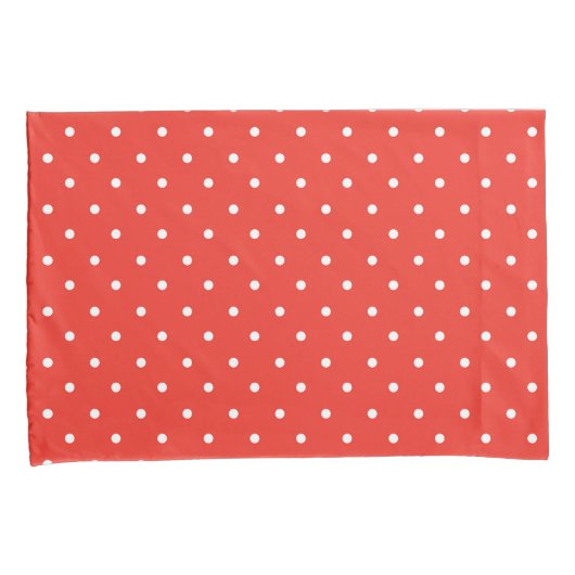 Naadloos rood achtergrond polka stippenpatroon kussensloop (Voorkant-Rechts)