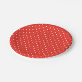 Naadloos rood achtergrond polka stippenpatroon papieren bordje (Gekanteld)