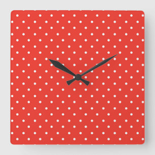 Naadloos rood achtergrond polka stippenpatroon vierkante klok