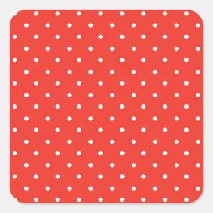 Naadloos rood achtergrond polka stippenpatroon vierkante sticker