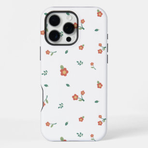 Naadloos Rood Bloemenditsy Patroon Transparant iPhone 16 Pro Max Hoesje