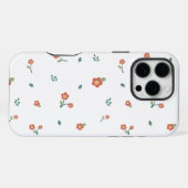 Naadloos Rood Bloemenditsy Patroon Transparant iPhone Hoesje (Achterkant horizontaal)