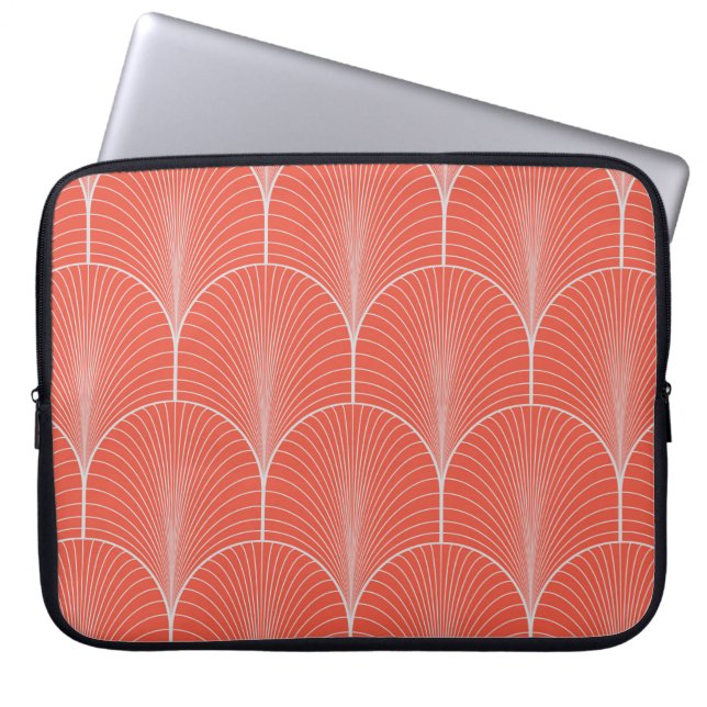  naadloos rood en grijs decobehangpapier p laptop sleeve (Voorkant)