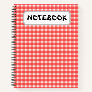 Naadloos rood en wit geruit patroon notitieboek