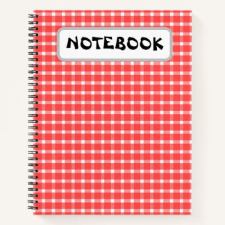 Naadloos rood en wit geruit patroon notitieboek