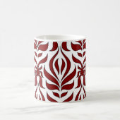 Naadloos rood en wit patroonontwerp koffiemok (Center)