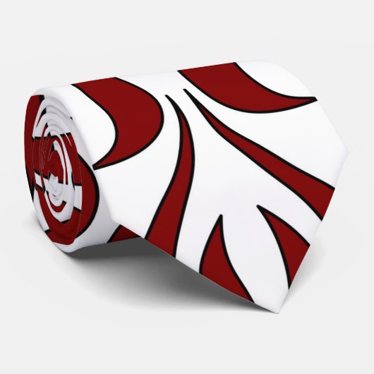 Naadloos rood en wit patroonontwerp stropdas (Opgerold)