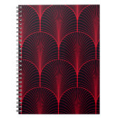  naadloos rood en zwart gekleurd decobehangpapier notitieboek (Voorkant)