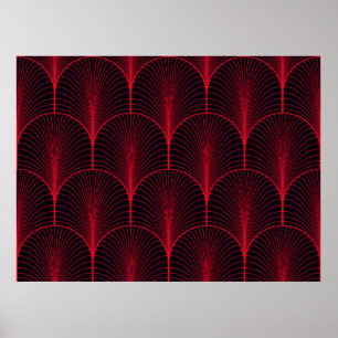  naadloos rood en zwart gekleurd decobehangpapier poster