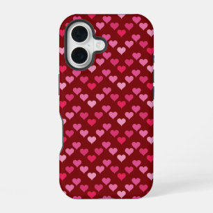 Naadloos rood hart iPhone 16 hoesje