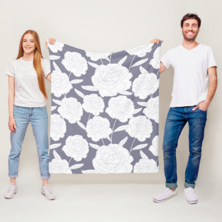 Naadloos  Roos Fleece Deken