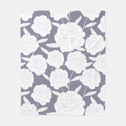 Naadloos  Roos Fleece Deken (Voorkant)