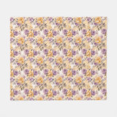 Naadloos Roos in geel, Paarse en lavendel Fleece Deken (Voorkant (Horizontaal))