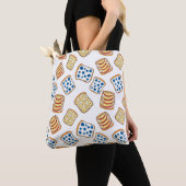 Naadloos roosterpatroon tote bag (Dichtbij)