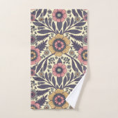 Naadloos roze en blauw Floral Patroon Bad Handdoek (Handdoek)