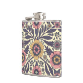 Naadloos roze en blauw Floral Patroon Heupfles (Links)