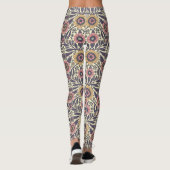 Naadloos roze en blauw Floral Patroon Leggings (Achterkant)