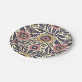 Naadloos roze en blauw Floral Patroon Papieren Bordje (Gekanteld)