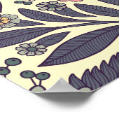 Naadloos roze en blauw Floral Patroon Poster (Hoek)