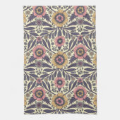 Naadloos roze en blauw Floral Patroon Theedoek (Verticaal)