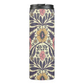Naadloos roze en blauw Floral Patroon Thermosbeker (Achterkant)
