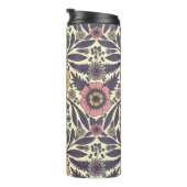 Naadloos roze en blauw Floral Patroon Thermosbeker (Geroteerd rechts)