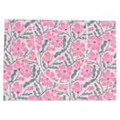 Naadloos roze Mid-Century Modern Bloemenpatroon Groot Cadeauzakje (Achterkant)