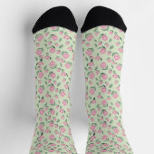 Naadloos Roze Roos Waterverf Patroon Sokken (Top)