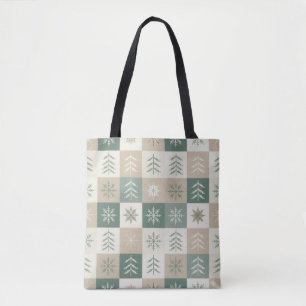 Naadloos Scandinavisch kerstboom patroon Tote Bag