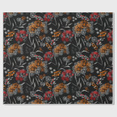 Naadloos schattig klein bloesbloem zwart v cadeaupapier (Vlak)