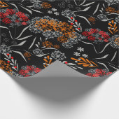 Naadloos schattig klein bloesbloem zwart v cadeaupapier (Hoek)