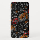 Naadloos schattig klein bloesbloem zwart v Case-Mate iPhone case (Achterkant)