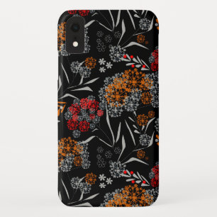 Naadloos schattig klein bloesbloem zwart v Case-Mate iPhone case