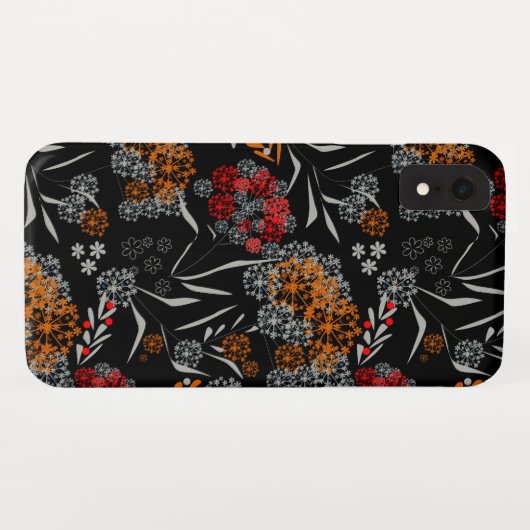 Naadloos schattig klein bloesbloem zwart v Case-Mate iPhone case (Achterkant (horizontaal))