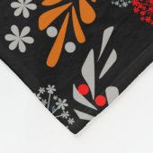 Naadloos schattig klein bloesbloem zwart v fleece deken (Hoek)