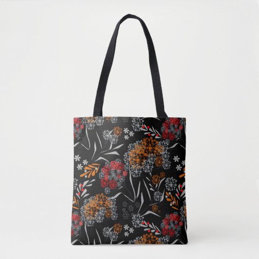 Naadloos schattig klein bloesbloem zwart v tote bag (Voorkant)