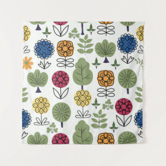 Naadloos schattig patroon, natuur in de zomer, abs wandkleed