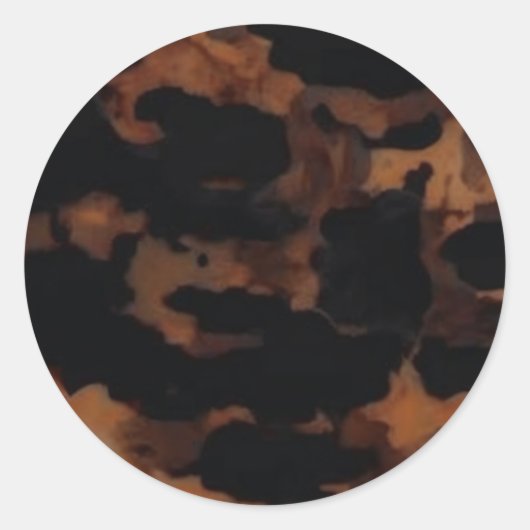 Naadloos schildpadpatroon, chic schildpad ronde sticker (Voorkant)