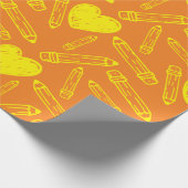 Naadloos schoolhart en potlood inpakpapier (Hoek)