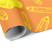 Naadloos schoolhart en potlood inpakpapier (Rol Hoek)