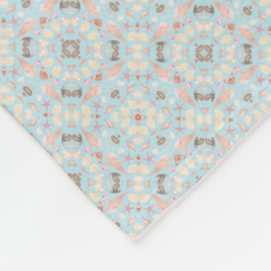 Naadloos Seashell Patroon Fleece Deken (Hoek)