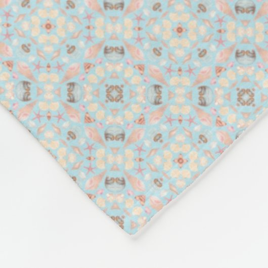 Naadloos Seashell Patroon Fleece Deken (Hoek)