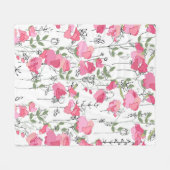 Naadloos seizoenspatroon met zoete erwt. eindeloos fleece deken (Voorkant (Horizontaal))