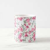 Naadloos seizoenspatroon met zoete erwt. eindeloos koffiemok (Center)