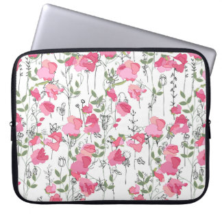 Naadloos seizoenspatroon met zoete erwt. eindeloos laptop sleeve